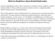 What You Should Know About Alcohol Rehab London