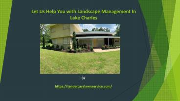 Let Us Help You with Landscape Management In Lake Charles