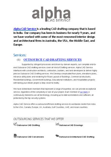 CAD drafting services - CAD drawing services - CAD companies in India