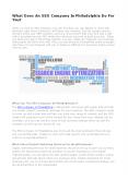 What Does An SEO Company In Philadelphia Do For You? PowerPoint PPT Presentation