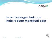 How massage chair can help reduce menstrual pain