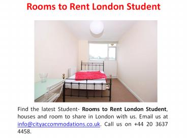 Rooms to Rent London Student