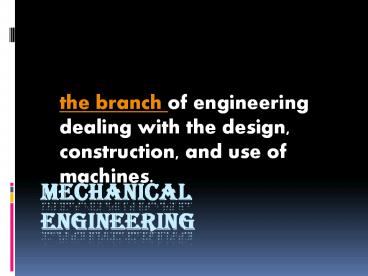 Mechanical Engineering
