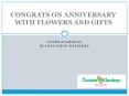 Congrats on Anniversary with Flowers and Gifts PowerPoint PPT Presentation