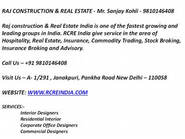 Raj construction & Real Estate