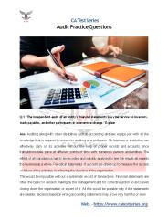 Audit Practice Questions 2019 - PPT