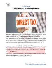 Direct Tax (DT) Practice Questions 2019 - PPT