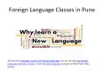 Foreign Language Classes in Pune PowerPoint PPT Presentation