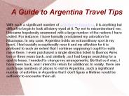 Travel Tips of Argentina