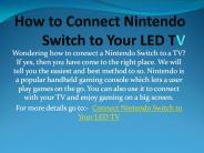 How to Connect Nintendo Switch to Your LED TV