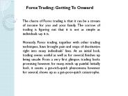 Forex Trading  Getting To Onward