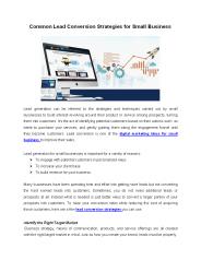 Lead Conversion Strategies for Small Business
