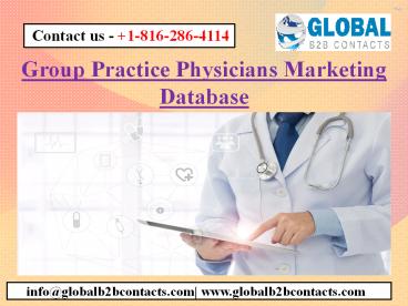 Group Practice Physicians Marketing Database