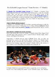 Pro Kabaddi League Season 7 Team Preview – U Mumba