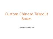 Custom Chinese Takeout Boxes
