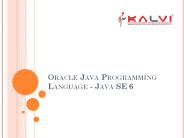 Oracle Java Programming Language - Java SE 6