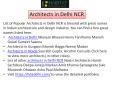 Architects in Delhi NCR