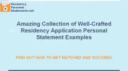 Amazing Collection of Well-Crafted Residency Application Personal Statement Examples