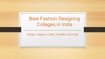 Best Fashion Designing Colleges in India - Avantika University