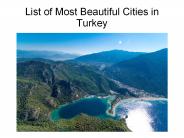 List of Beautiful Cities in Turkey