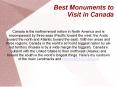 Monuments in Canada PowerPoint PPT Presentation