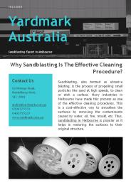 Why Sandblasting Is The Effective Cleaning Procedure?