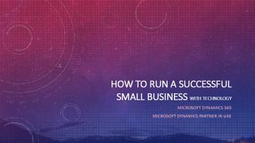 how to run a successful small business with technology