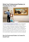 What Can Professional Painters In Toronto Do For You? PowerPoint PPT Presentation