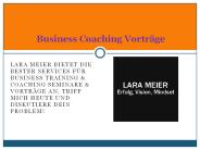Business Coaching Vorträge