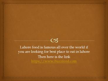 best places to eat in lahore