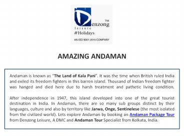 The Best Andaman Package Tour