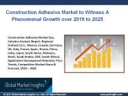 Construction Adhesive Market Growth, Forecast 2019- 2025