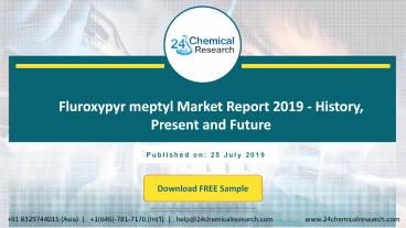 Fluroxypyr meptyl Market Report 2019 - History, Present and Future