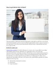 How to get Admin Jobs in Dubai?