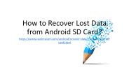 How to Recover Lost Data from Android SD Card?
