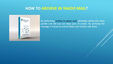 Archive in Yahoo Mac Mail