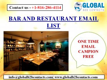 BAR AND RESTAURANT EMAIL LIST