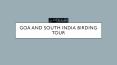 Goa and south india birding tour PowerPoint PPT Presentation