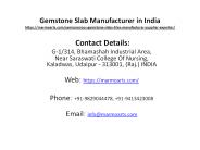 Gemstone Slab Manufacturer in India