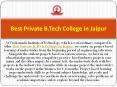 Best Private B.Tech College in Jaipur PowerPoint PPT Presentation