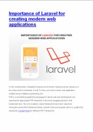 Importance of Laravel for creating modern web applications