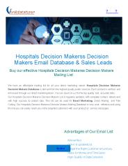 Hospital Decision Makers Email List- USA