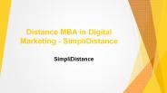 Distance MBA in Digital Marketing - SimpliDistance