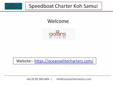 Speedboat Charter Koh Samui