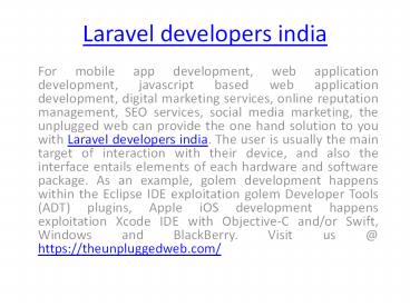 Laravel developers India