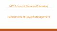 Fundaments of Project Management - MIT School of Distance Education PowerPoint PPT Presentation