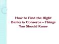 How to Find the Right Banks in Comoros – Things You Should Know PowerPoint PPT Presentation