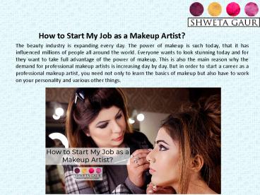 How to Start My Job as a Makeup Artist?