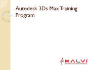 Autodesk 3Ds Max Training Program