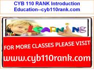 CYB 110 RANK Introduction Education--cyb110rank.com
